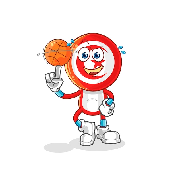 Tunisia playing basket ball mascot cartoon vector