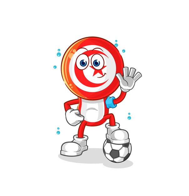 Tunisia playing soccer illustration character vector