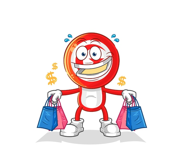 Tunisia shoping mascot cartoon vector