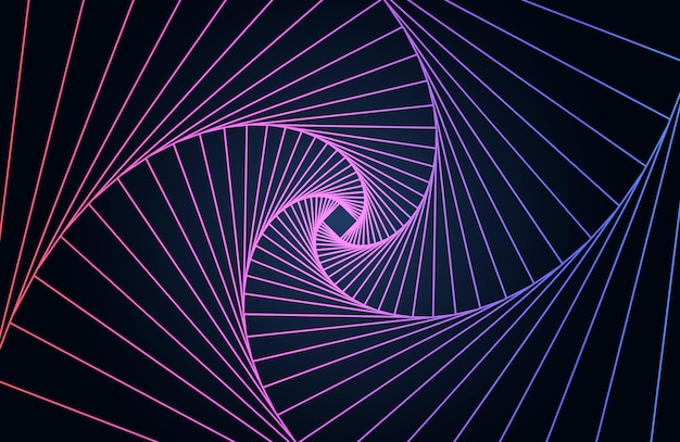 Tunnel abstract Design with neon stroke lines and flow 3D tunnel grid