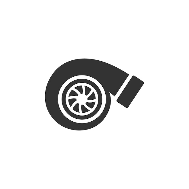 Turbo charger icon in black and white