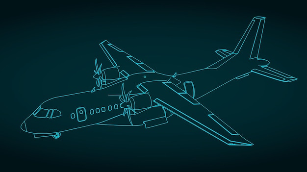 Vector turboprop transport aircraft sketch