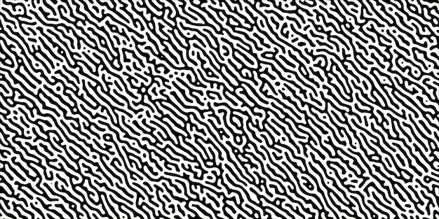 Turing reaction diffusion black and white seamless pattern with chaotic motion