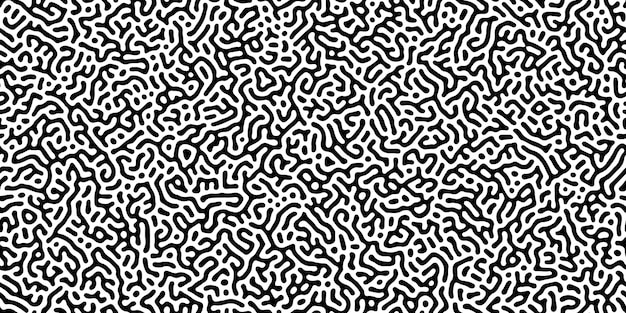 Turing reaction diffusion monochrome seamless pattern with chaotic motion