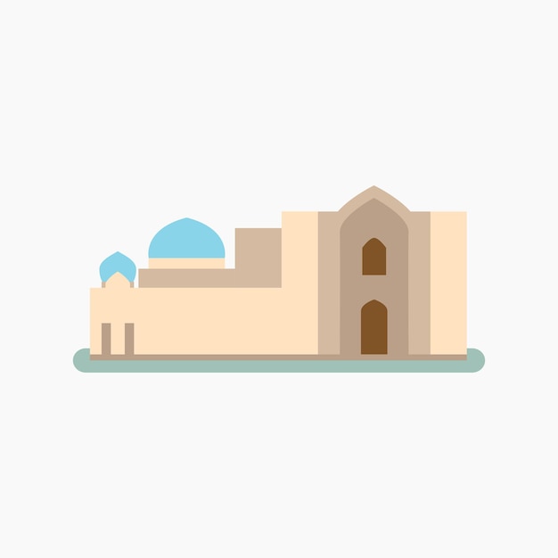 Turkestan Turkistan City in Kazakhstan. Flat vector illustration.