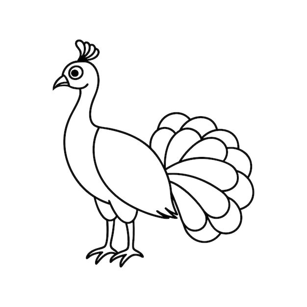 a turkey drawn on a white background with a black outline