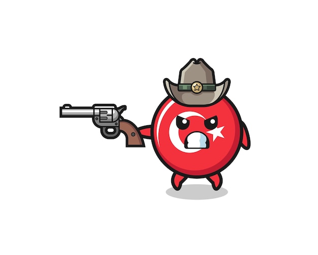 The turkey flag cowboy shooting with a gun  cute design