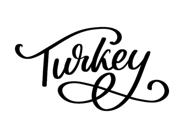 Turkey Lettering Handwritten name of the country Vector design template