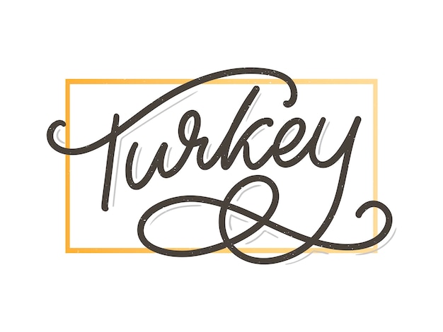 Turkey Lettering Handwritten name of the country Vector design template