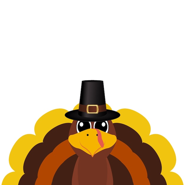 Turkey Pilgrimin on Thanksgiving Day vector illustration