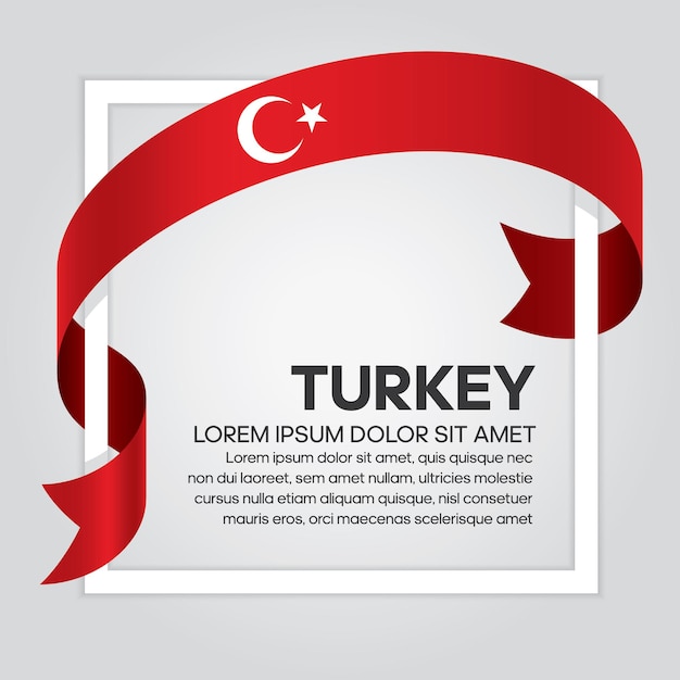 Turkey ribbon flag vector illustration on a white background