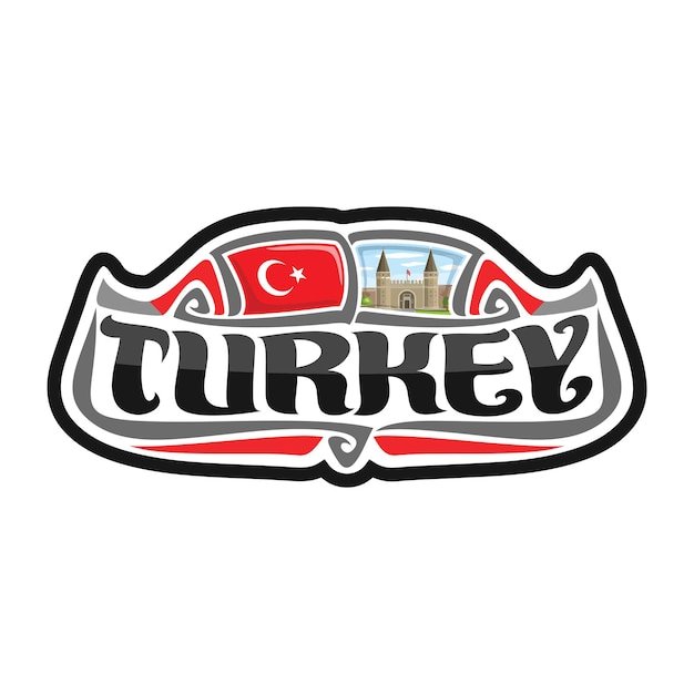 Turkey Sticker Flag Logo Badge Travel Souvenir Illustration