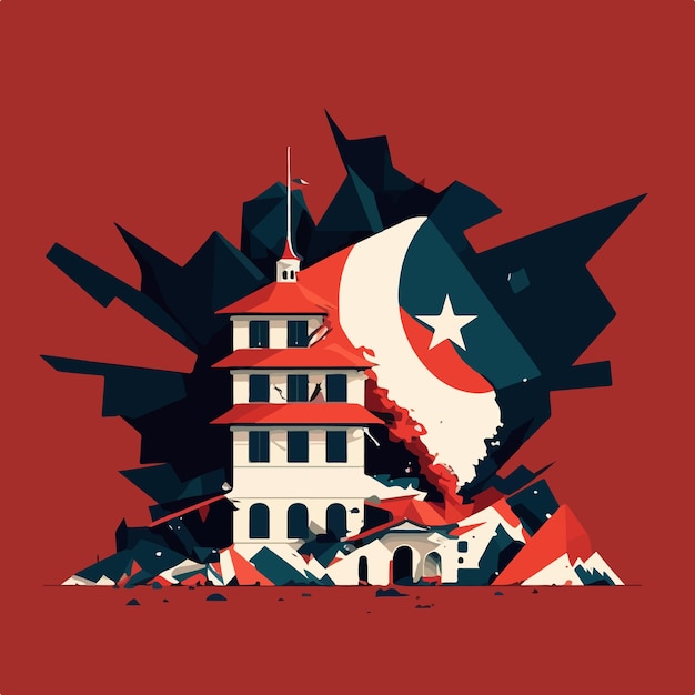 Turkey and Syria earthquake vector illustration