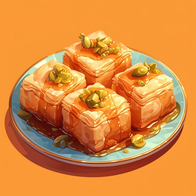 Vector turkish baklava and sweet pastry