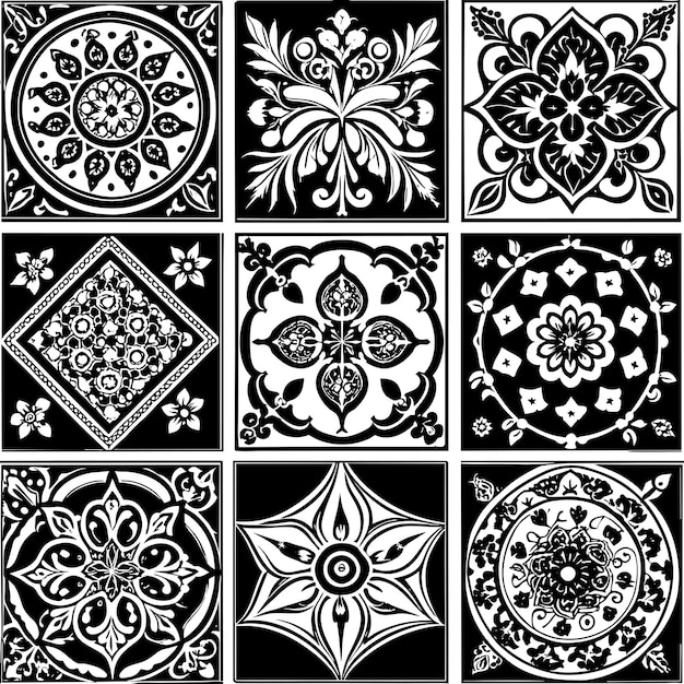 turkish ceramic tiles vector graphics illustration EPS source file format lossless scaling icon desi