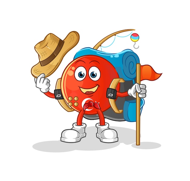 Turkish flag scout vector cartoon character