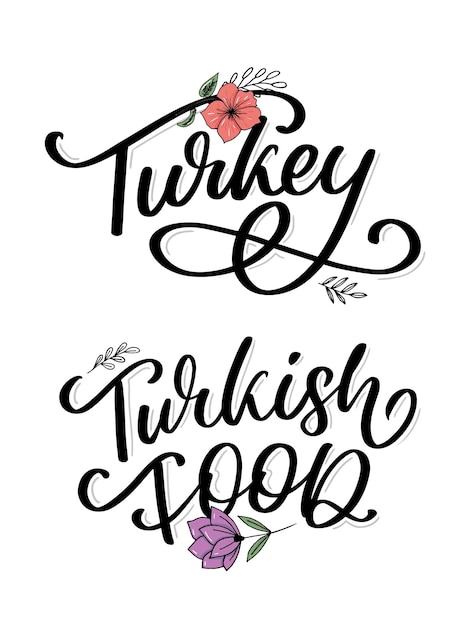 Turkish food letter design element traditional design vector lettering illustration healthy meal