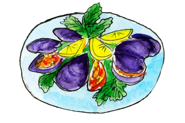 Turkish food, a menu of Turkish cuisine.Turkish national cuisine. Menu of the dish. Doodle art.