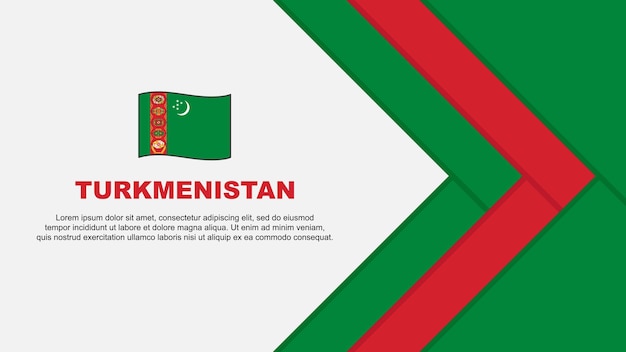 Turkmenistan Flag Abstract Background Design Template Turkmenistan Independence Day Banner Cartoon Vector Illustration Turkmenistan Cartoon