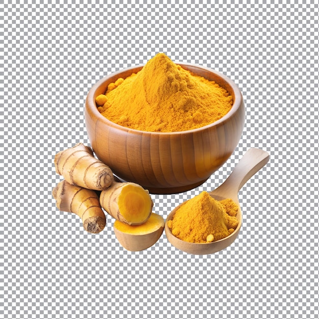 Vector turmeric powder in a bowl on white background