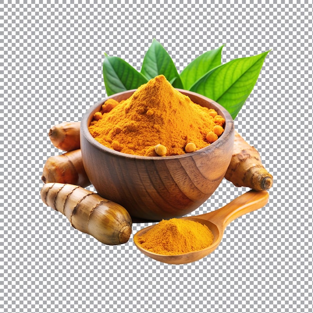 Vector turmeric powder in a bowl on white background