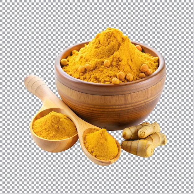 Vector turmeric powder in a bowl on white background