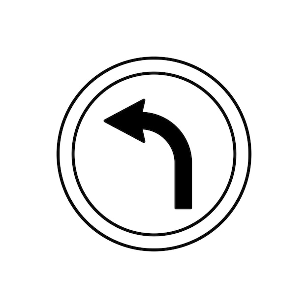 Vector turn left arrow traffic signal icon vector