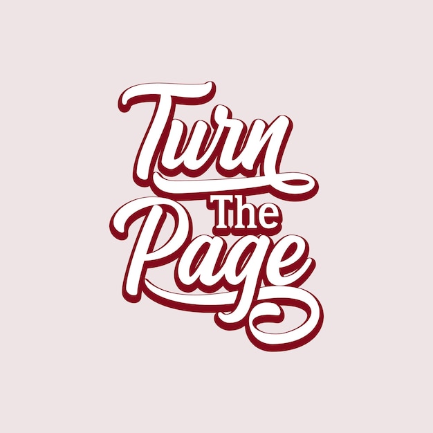 Turn the page text art decorative script typography