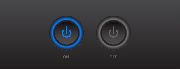 Vector turn on and turn off button vector illustration