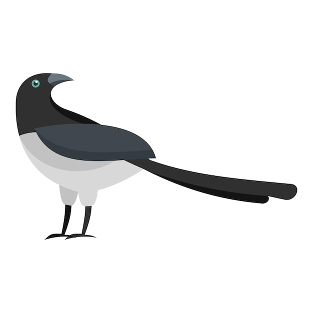 turning magpie icon Flat illustration of turning magpie vector icon for web