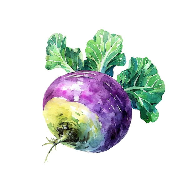 turnip vector illustration in watercolour style