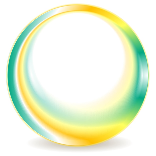 Turquoise and yellow blurred round logo design. Vector background