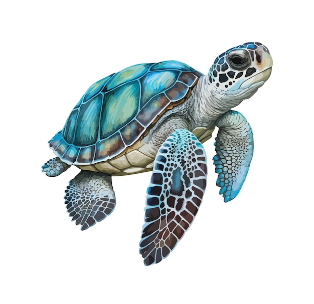 Turtle clipart isolated vector illustration