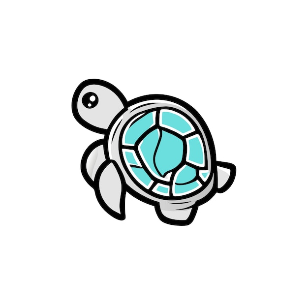 Vector turtle icon vector illustration flat design style sea life symbol