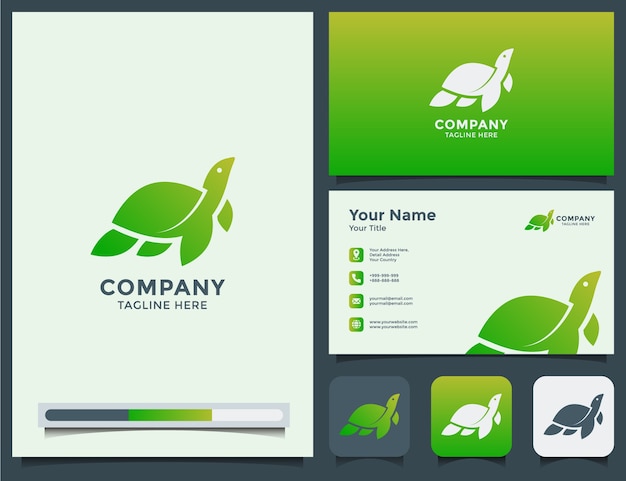 turtle logo and business card