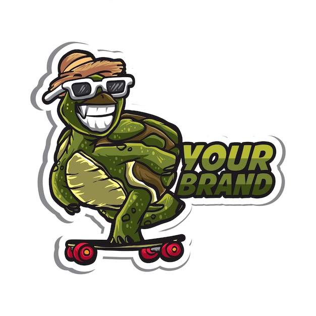 turtle skate board sticker character