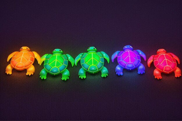 Vector turtle team group of slow and steady friends