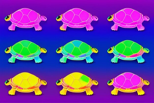 Vector turtle team group of slow and steady friends