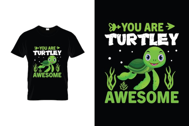 Turtle Tshirt Design or Turtle poster Design or Turtle illustration