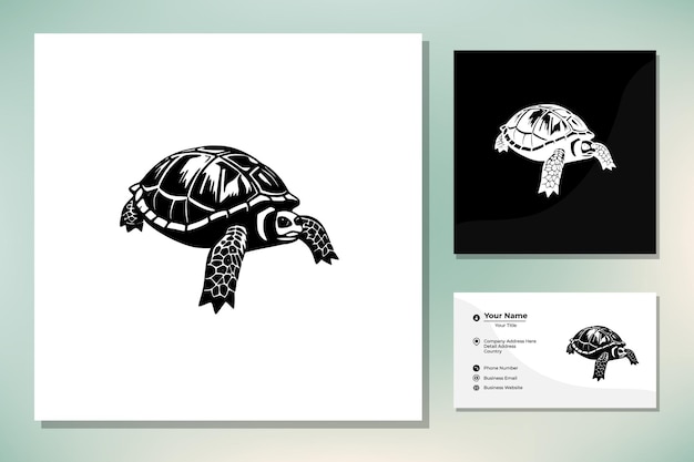 Vector turtle wildlife animals outline logo design vector illustration