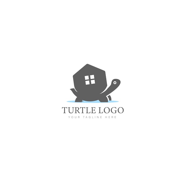 Turtle with house logo design icon illustration