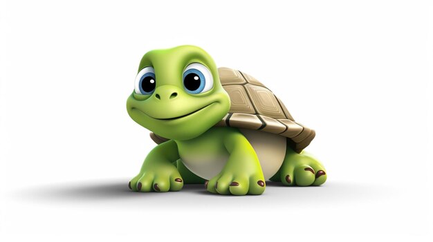 Vector turtle with a smile on his face