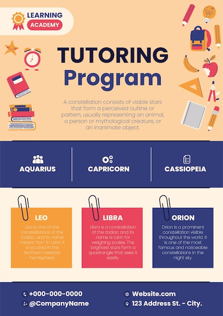 Tutoring program flyer