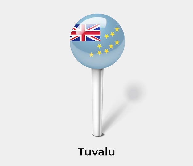 Tuvalu push pin for map vector illustration