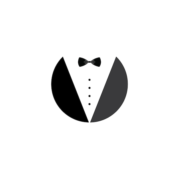 Tuxedo gentleman logo design vector