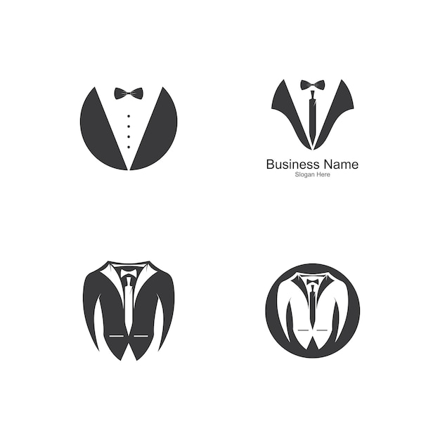 Tuxedo gentleman logo design vector