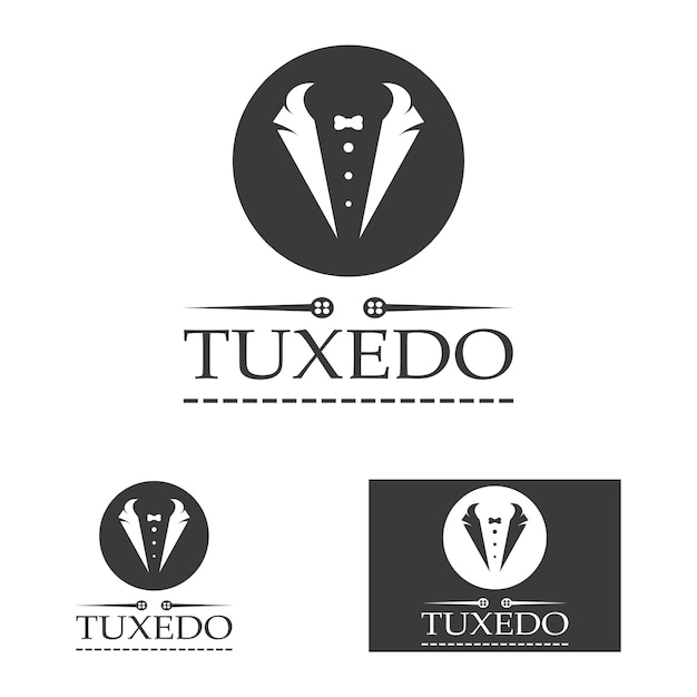 Tuxedo icon and logo for menswear design template and vector illustration