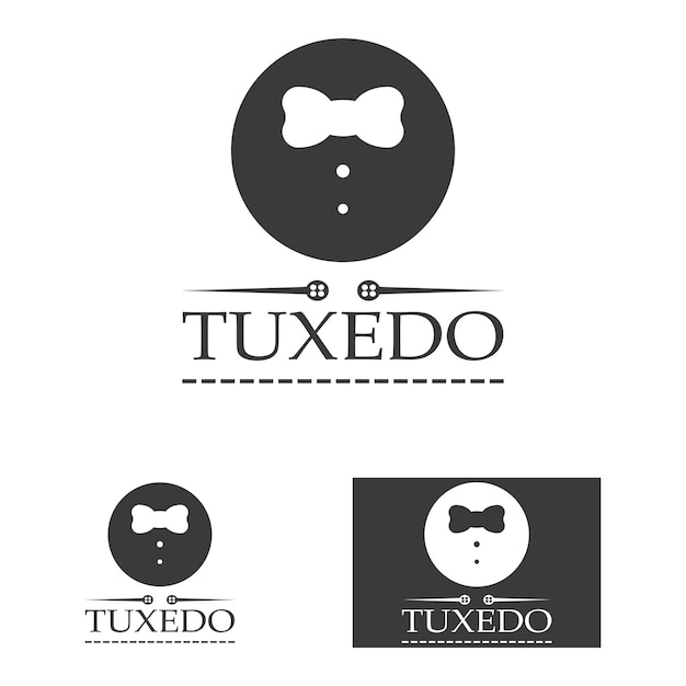 Tuxedo icon and logo for menswear design template and vector illustration