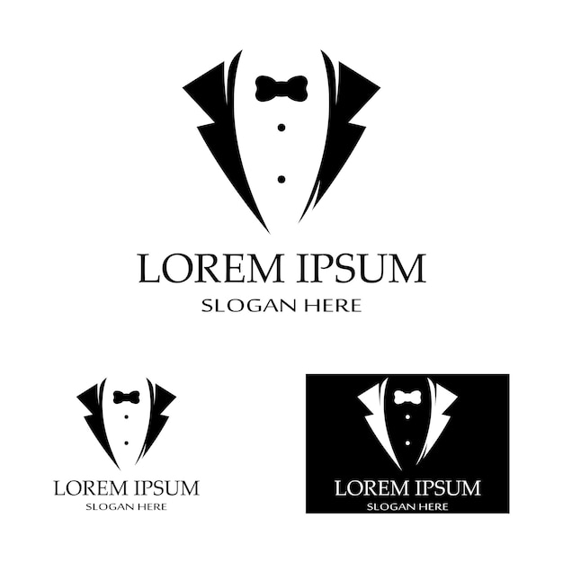 Tuxedo icon and logo for menswear design template and vector illustration