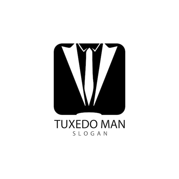 Tuxedo man logo design vector template